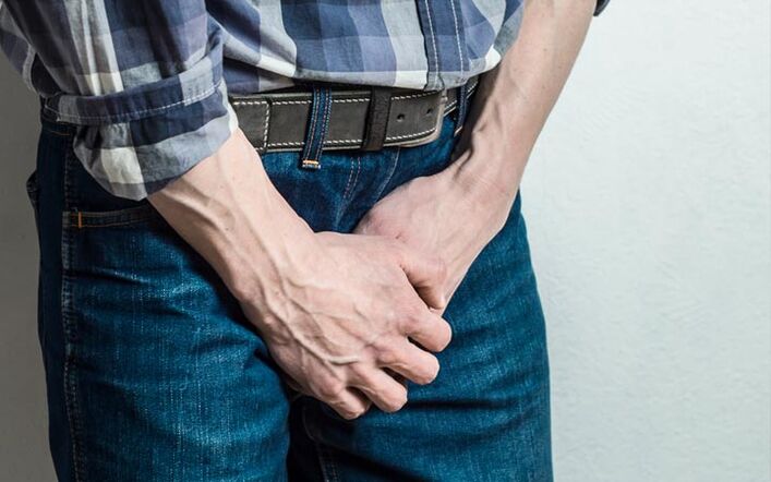 Withdrawal of pain in crotch